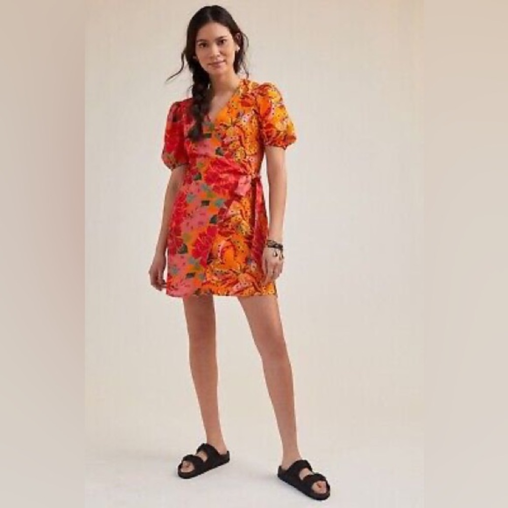 Farm for Anthropologie Floral Wrap Dress